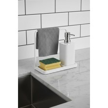 EW's Kitchenware Havluluklu Sıvı Sabunluk & Havlu Asma Aparatlı Sıvı Sabunluk Beyaz 400 ml