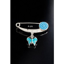 Miraç Gümüş Takı Atölyem 925 Ayar Gümüş Kelebek Detaylı Çocuk Çengelli Iğne