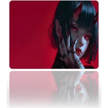 Urzuva Devil Girl Gaming Oyuncu Xxl Mouse Pad Kaydırmaz Dikişli Mousepad 40X30X3 mm Dikişli Model