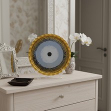 Hobimiz İşimiz El Boyaması Nazar Boncuğu - Cam Duvar Dekoru - 26 cm