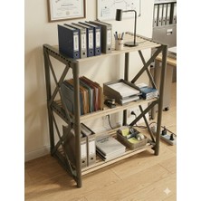 Messer Zenna 3 Katlı Siyah Dekoratif Çok Amaçlı Kitaplı Siyah-Ahşap