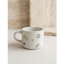 Leada Project Doodle Çizimli El Yapımı Seramik Kupa - Minimal Illüstrasyonlu Kahve ve Çay Fincanı