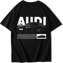 Brz Collection Unisex Oversize Rs7 Audi T-Shirt Siyah