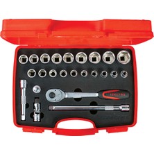 CTR Ticaret Izeltaş 1/2" Altı Köşe Lokma Anahtar Takımı (24 Parça) - Profesyonel Tam Set - 10-32 mm Arası