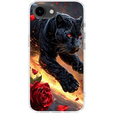 Karsu Design iPhone 16E Uyumlu Baskılı Şeffaf Telefon Kılıfı | Koleksiyon: Minimal Black Panther