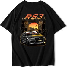 Brz Collection Unisex Oversize Rs3 Audi Rs3 T-Shirt Siyah