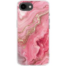 Karsu Design iPhone 17E Uyumlu Baskılı Şeffaf Telefon Kılıfı | Koleksiyon: Marble And Gold Luxury