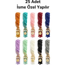 SHR Tasarım 25’li Isme Özel Tesbih Seti | Karışık Renk, Vav Motifli, Püsküllü Hediyelik Hac Umre Mevlüt Hediyelik