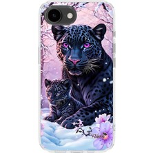 Karsu Design iPhone 16E Uyumlu Baskılı Şeffaf Telefon Kılıfı | Koleksiyon: Minimal Black Panther