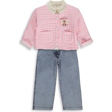 Obelia Kız Çocuk Hırkalı Gömlekli 2-5 Yaş Takım - Pembe