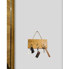 Ahşap Duvar Askılığı – Halatlı Rustik Dekoratif Anahtar Askılığı (3 Kancalı / 3 Renk) | Brothers Craft