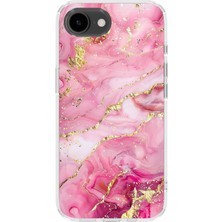 Karsu Design iPhone 16E Uyumlu Baskılı Şeffaf Telefon Kılıfı | Koleksiyon: Marble And Gold Luxury