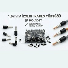 Tork 1,5 mm Izoleli Kablo Yüksüğü – 16 Awg – Siyah Renk – 100 Adet