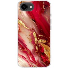 Karsu Design iPhone 17E Uyumlu Baskılı Şeffaf Telefon Kılıfı | Koleksiyon: Marble And Gold Luxury