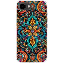 Karsu Design iPhone 16E Uyumlu Baskılı Şeffaf Telefon Kılıfı | Koleksiyon: Mandala Art