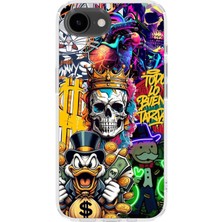 Karsu Design iPhone 17E Uyumlu Baskılı Şeffaf Telefon Kılıfı | Koleksiyon: Drip Art