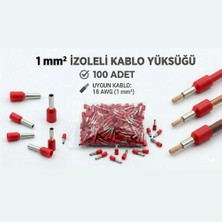 Tork 1 mm Izoleli Kablo Yüksüğü – 18 Awg – Kırmızı Renk – 100 Adet