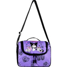 Niss Store Kore Kawai Lila Kapaklı Kuromi Temalı Kız Çocuk Ilkokul Çantası Termal Beslenme Çantası ve Kalemlik