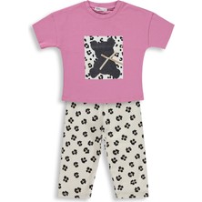Civil Girls Leopar Ayıcık Desenli 2-5 Yaş Takım - Pembe