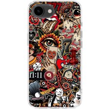Karsu Design iPhone 16E Uyumlu Baskılı Şeffaf Telefon Kılıfı | Koleksiyon: Drip Art