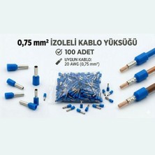 0,75 mm Izoleli Kablo Yüksüğü – 20 Awg – Mavi Renk – 100 Adet