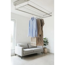 Askur Tavana Monte Asansörlü Çamaşır Kurutma Askısı 70x144 cm 8 Askılı Beyaz