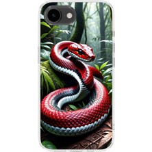Karsu Design iPhone 16E Uyumlu Baskılı Şeffaf Telefon Kılıfı | Koleksiyon: Aesthetic Snake