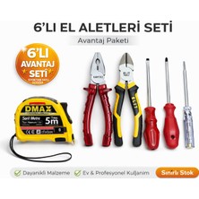 6’lı El Aletleri Seti Avantaj Paketi – Haktaş Pense + Elit Yankeski + 5m Metre + Tornavida Seti