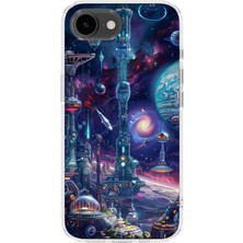 Karsu Design iPhone 16E Uyumlu Baskılı Şeffaf Telefon Kılıfı | Koleksiyon: Cyberpunk Theme