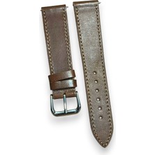 20MM El Yapımı Kahverengi Gerçek Deri Saat Kordonu