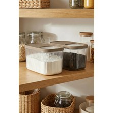 EW's Kitchenware 2'li 7,5 Lt Multibox Vizon Kayar Kapaklı Saklama Kabı & Erzak Kabı & Toz ve Tablet Deterjan Kutusu