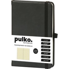 Pulko PND036 Klasik Sert Kapak 9X14CM 80GR.196 Sayfa Termo Deri Çizgili Not Defter - Açık Gri
