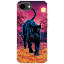 Karsu Design iPhone 16E Uyumlu Baskılı Şeffaf Telefon Kılıfı | Koleksiyon: Minimal Black Panther