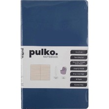 Pulko Notebook PND021 Esnek Kapak 13X21CM 80GR.80 Sayfa Termo Deri Terzi Dikiş Sırt Çizgili Not Defteri - Lacivert