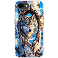 Karsu Design iPhone 16E Uyumlu Baskılı Şeffaf Telefon Kılıfı | Koleksiyon: Alpha Wolf