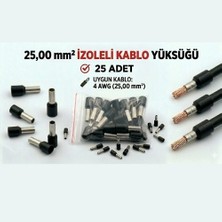 Tork 25 mm Izoleli Kablo Yüksüğü – 4 Awg – Siyah Renk – 25 Adet