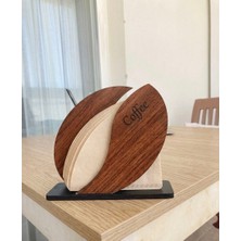 İDA Craft Ahşap Kahve Filtre Tutucu Çekirdek Dekorlu V60 Kahve Köşesi