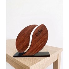 İDA Craft Ahşap Kahve Filtre Tutucu Çekirdek Dekorlu V60 Kahve Köşesi