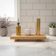 PostOtto Design Studio Ahşap Dekoratif Sunum Standı & Mutfak Banyo Rafı - 20X12 cm Organizer