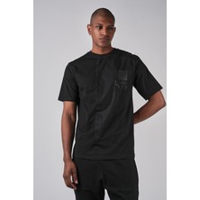Ex-pent Erkek Poplin Garnili Suprem Kumaşlı Regular Kalıp Baskılı Pamuklu Siyah T-Shirt