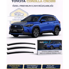 Sunplex Toyota Corolla Cross 2022 ve Sonrası Kromlu Cam Rüzgarlığı Takım 4 Lü Rüzgar Kesici Yağmur Önleyici