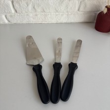 Yeni Nesil Evim 3'lü Paslanmaz Çelik Pastacı Spatula Seti Sıvama/eğimli/üçgen/düz Spatula