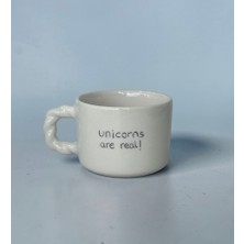 Leada Project Unicorns Are Real Yazılı El Yapımı Seramik Kupa Hediye Kahve Bardağı