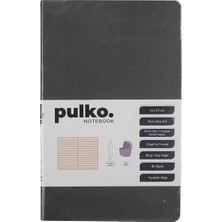 Pulko Notebook PND021 Esnek Kapak 13X21CM 80GR.80 Sayfa Termo Deri Terzi Dikiş Sırt Çizgili Not Defteri - Gri