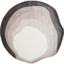 Eko Halı Utopia Utp 01 Cream Black Özel Amorf Tasarımlı Modern Sık Dokuma Viskon Halı