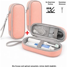 Microcase Şarjlı Diş Fırçaları Için Askılıklı Seyahat Saklama Çantası Koruma Kabı Kutusu Pembe 2 Adet AL5571