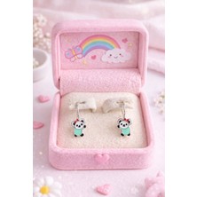 Miraç Gümüş Takı Atölyem 925 Ayar Gümüş Mineli Kuala Detaylı Kız Çocuk Küpesi