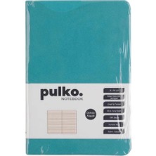 Pulko PND036 Klasik Sert Kapak 9X14CM 80GR.196 Sayfa Termo Deri Çizgili Not Defter - Turkuaz