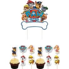 Parti Show Paw Patrol Pasta Süsü ve Cake Topper Kürdan Seti