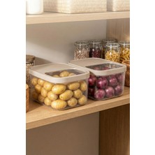 EW's Kitchenware 2'li 12 Lt Multibox Vizon Kayar Kapaklı Saklama Kabı & Erzak Kabı & Patates Soğan Kovası